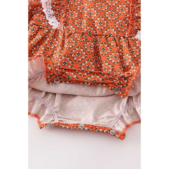 Camel Lace Ruffle Romper - Picture 2 of 2